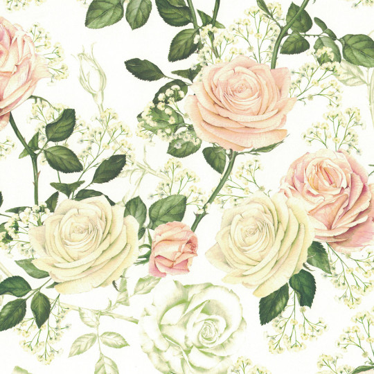 Pastel Roses Italian Paper ~ Tassotti